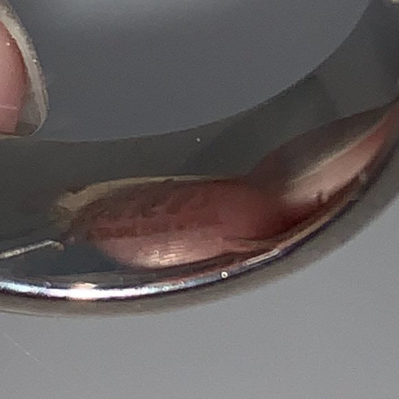 Blue an Silver Steel Spinner Ring, Size 5 - Picture 6 of 7